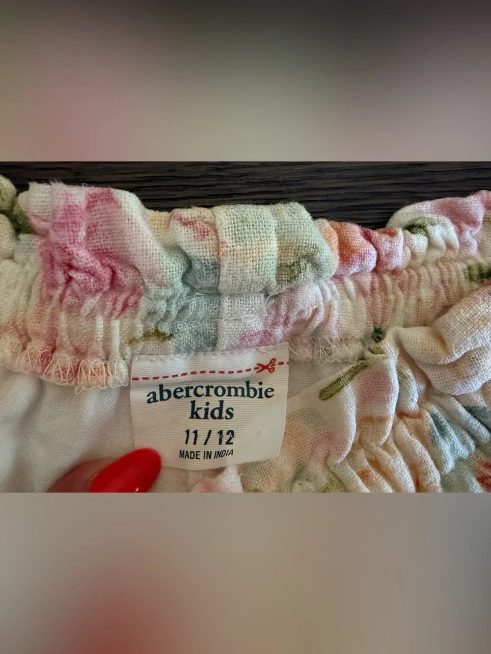 Abercrombie Kids Girls Cream Floral Tank & Shorts Set - Size 11/12